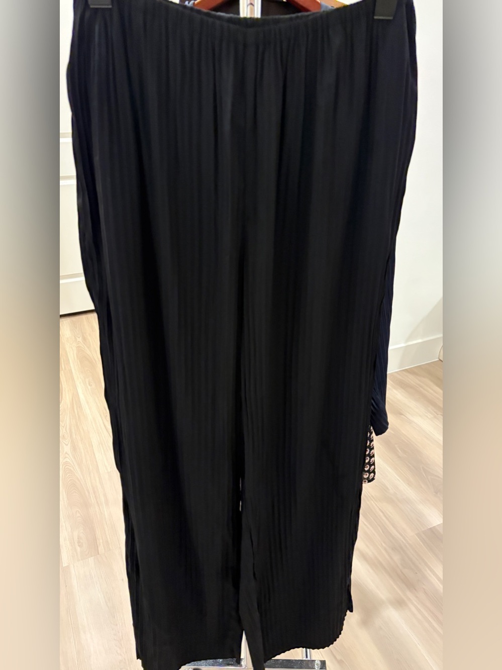 Passageway Pant Plisse Wide Leg Pant Sz Small Black NWOT